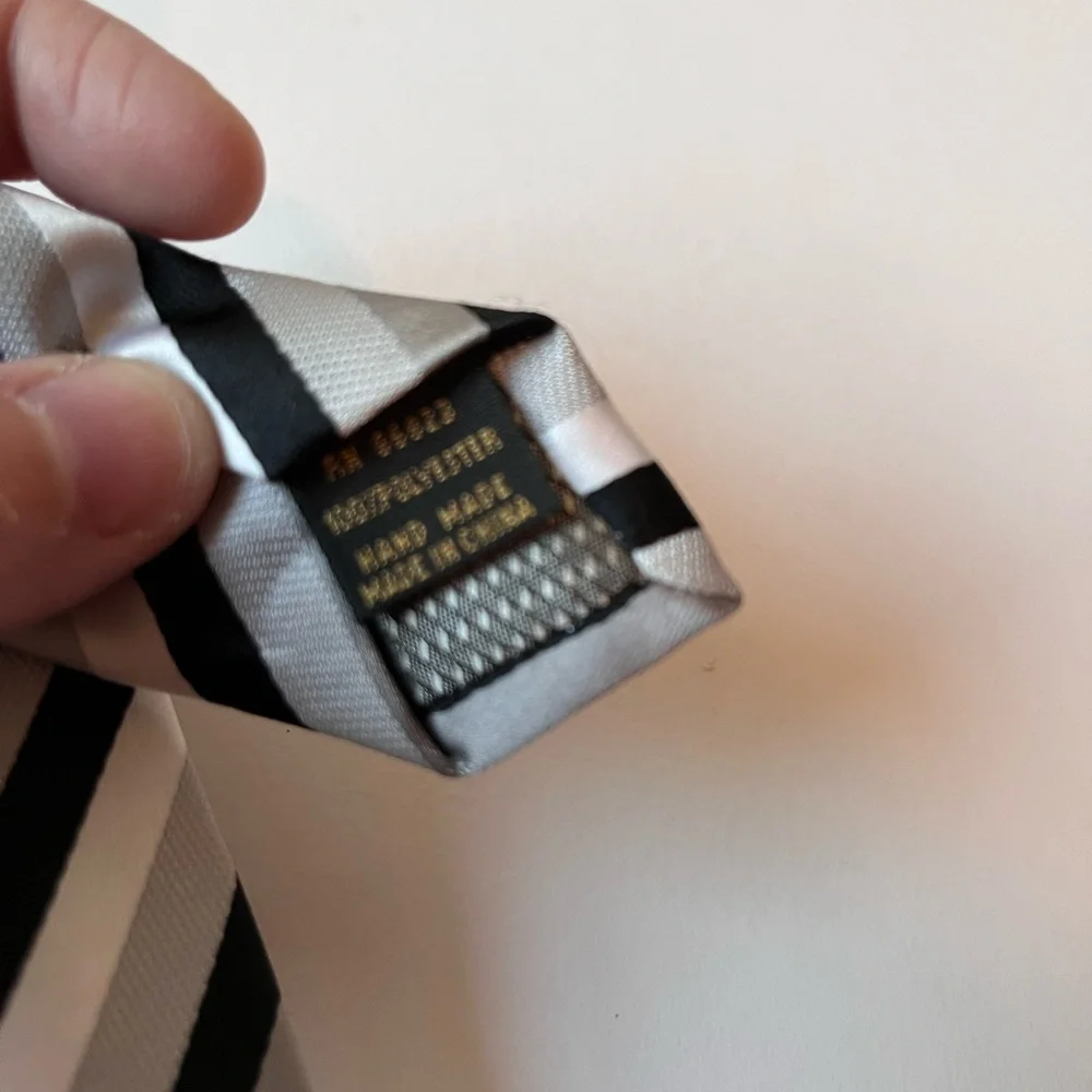Alexander Julian Colours Striped Mens Neck Tie Gray Black White Polyester